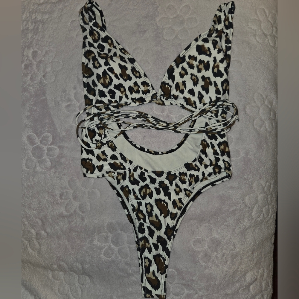 Leopard Print One Piece Swimsuit